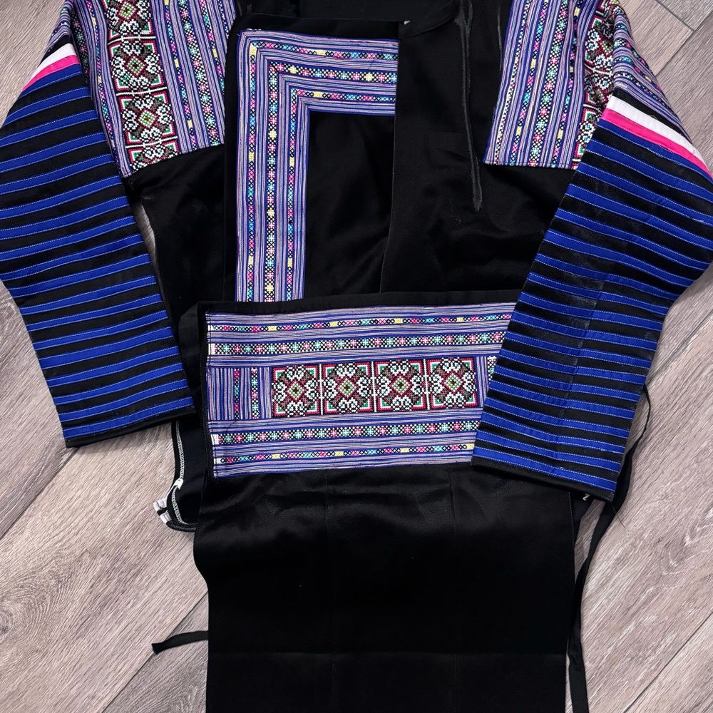 Hmong blue stripe clothing